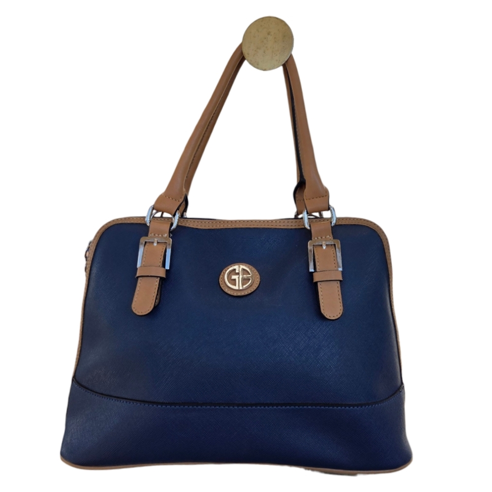 Giani Bernini Saffiano Blue & Tan Dome Satchel